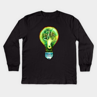 OctoBulb  -  Octopus in a Lightbulb! Kids Long Sleeve T-Shirt